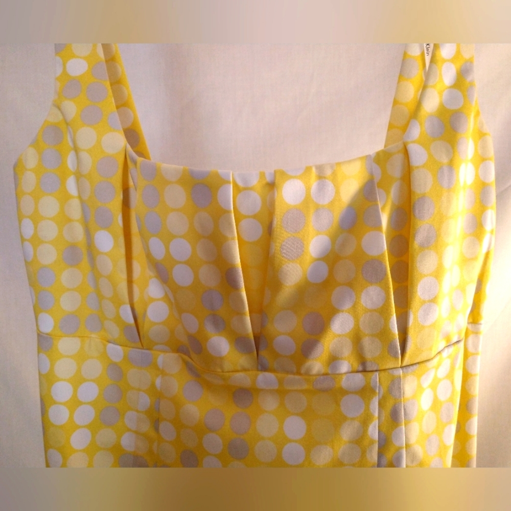 CALVIN KLEIN POLKA-DOT 'SUNRAY' SLEEVELESS DRESS 12 USA (NWT) - Picture 3 of 6